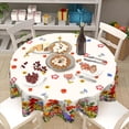 thumbnail image 6 of Spring Summer Tablecloth Round 60 Inch Watercolor Floral Table Cloth Circle Flower Seasonal Table Cover Tabletop for Home Decor Dining Room Kitchen Party Picnic, 6 of 7