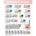 thumbnail image 2 of 158PCs Cake Decorating Kit, Baking Supplies Tools - Includes Cake Stand Turntable, 64 Icing Piping Tips Set, 2 Frosting Spatulas, 3 Scrapers, 50+2 Pastry Bags, Coupler, Video Tutorial, Booklet, 2 of 5