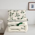 thumbnail image 5 of Manfei Green Billed Waterfowl Print Twin Comforter Sets,Rustic Mallard Duck Bedding Set,Light Gray Reversible,2-Piece,1 Comforter and 1 Pillowcase, 5 of 7