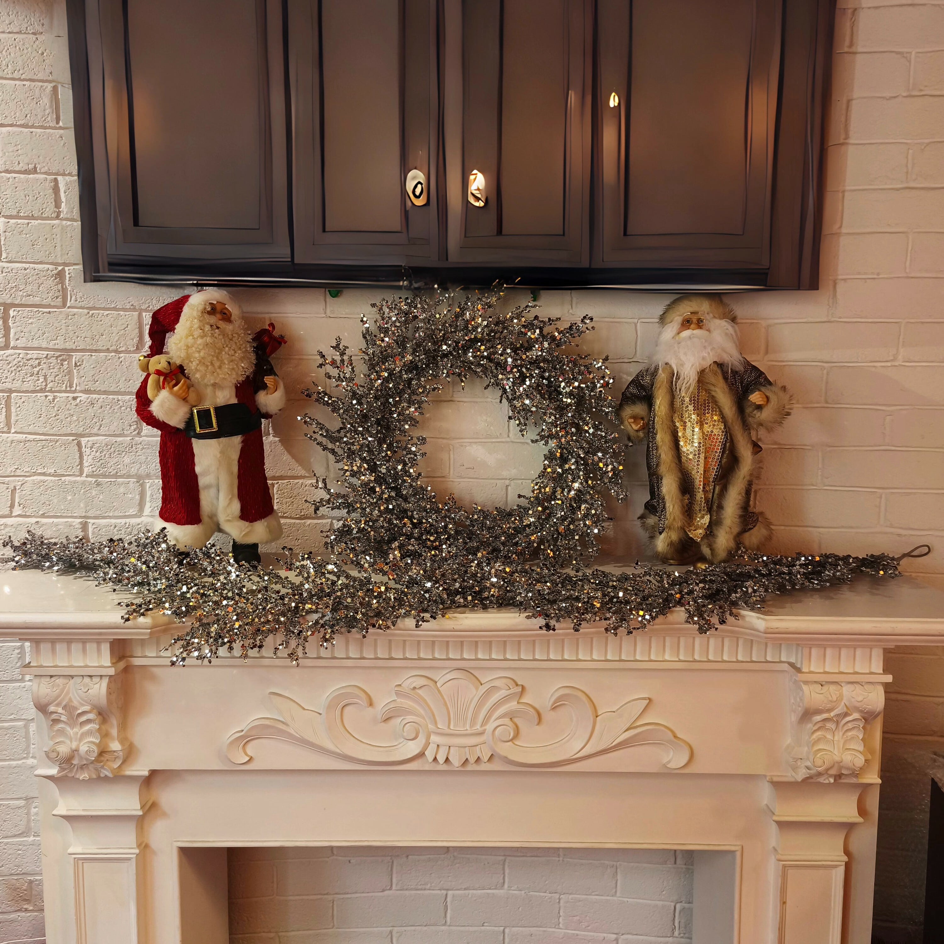 Square Sequin Christmas Wreath, Silver, 24", by Holiday Time