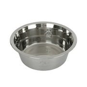 Angle View: Vibrant Life Stainless Steel Dog Bowl with Paws for Medium Sized Dogs