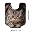 thumbnail image 3 of Gumesh Cute Cat U Shaped Bathroom Rugs Toilet Mat Cute Contour Rug Non Slip Water Absorbent Funny Bathroom Decor Washable Green Toilet Rug 20x16 Inch, 3 of 6