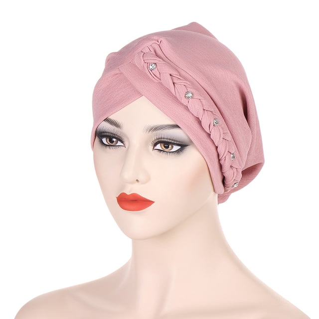 Up To $10 Baseball Caps Pink Womens Multi Color Two Band Studded Braid Cap Side Braid Square Braid Cap