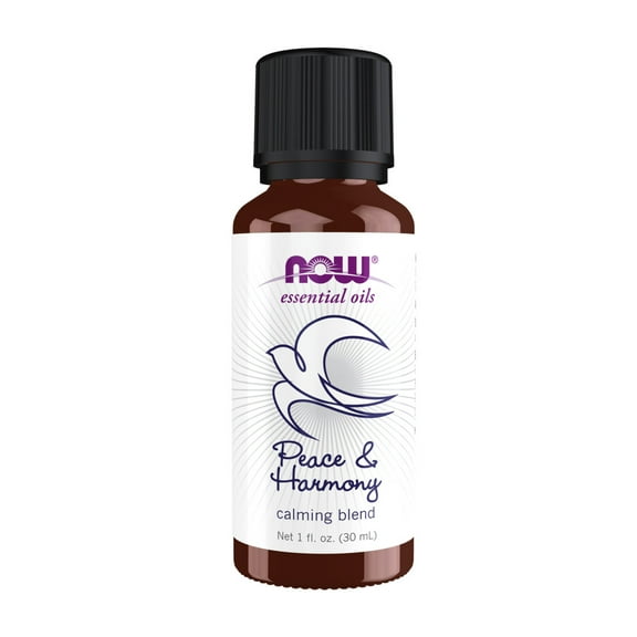 NOW Essential Oils, Peace & Harmony Oil Blend, Calming Aromatherapy Scent, Blend of Pure Essential Oils, Vegan, Child Resistant Cap, 1-Ounce