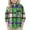 Green, variant on Eltusu Girls Plaid Shirts, Long Sleeve Lapel Collar Relaxed Fit Casual Button-Down Shirts Purple Size 6 Months-8 T