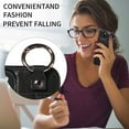 thumbnail image 3 of for iPhone 15 Wallet Case with Card Holder, Hand Wrist Strap Loop Holder Kickstand, Finger Grip Ring Buckle PU Leather Double Buttons Shockproof Cover for iPhone 15, Black, 3 of 10