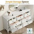 thumbnail image 2 of RoyalCraft Commode Blanche à 7 Tiroirs avec Glissières à Roulement à Billes, Cadre en Bois Robuste, Armoire de Rangement Moderne pour Chambre, 2 of 8