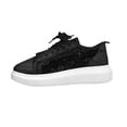 thumbnail image 2 of Womens Lace Sneakers Fashion Mesh Low Cut Canvas Shoes Lace Crochet Lace Up Walking Running Tennis Shoes Lightweight Breathable Flat Wedding Shoes Bridal Sneakers, 43, 2 of 5
