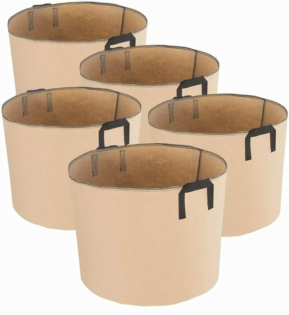 Details about   5 Pack Grow Bags Thickened Nonwoven Aeration Fabric Pots Durable Container New 