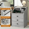 thumbnail image 4 of Nightstand with Charging Station, Smart Bedside Table, End Side Table with Drawers for Bedroom, Gray, 4 of 10