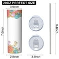 thumbnail image 3 of Rose 20 Oz Stainless Steel Skinny Tumbler – Vacuum Insulated Slim Travel Cup with Lid & Stainless Steel Straw, 360° Full Wrap Printed Tumbler for Home, Office & Outdoor Use, Spring, Floral, 3 of 6