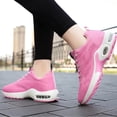 thumbnail image 5 of Womens Lace Up Wedge Sneakers Air Cushion Running Tennis Shoes Lightweight Arch Support Walking Shoes, 5 of 7