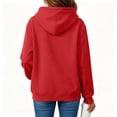 thumbnail image 6 of Textilo Long Sleeve Hoodies for Women Hooded Pullover Sweatshirts with Pocket Solid Color Sweatshirt Comfy Casual 2026 Fall Winter Loose Outfits,Red 2XL, 6 of 6