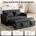 thumbnail image 5 of Convertible Sofa Bed, Pull Out Couch with Side Pockets, 3 in 1 Velvet Fabric Loveseat Sleeper Sofa Bed, Pull Out Couch with Adjustable Backrest for Living Room, Bedroom, Apartment, Black, 5 of 16