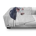 thumbnail image 2 of Watercolor Soft Flannel Fleece Throw Blanket, Oriental Horse Portrait with a Big Mane Ethnic, Cozy Plush for Indoor and Outdoor Use, 60" x 80", Indigo Multicolor, by Ambesonne, 2 of 5