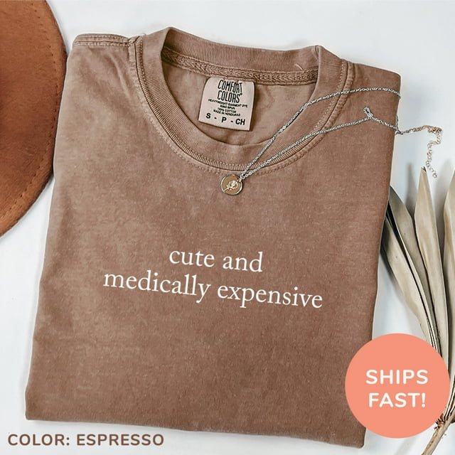 Comfort Colors® Cute and Medically Expensive Shirt, Coquette Medical Patient Shirt, Cancer - Ivory - 3XL