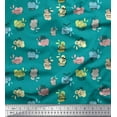 thumbnail image 1 of Soimoi Green Poly Georgette Fabric Cupcakes Food Decor Fabric Printed Yard 42 Inch Wide, 1 of 3