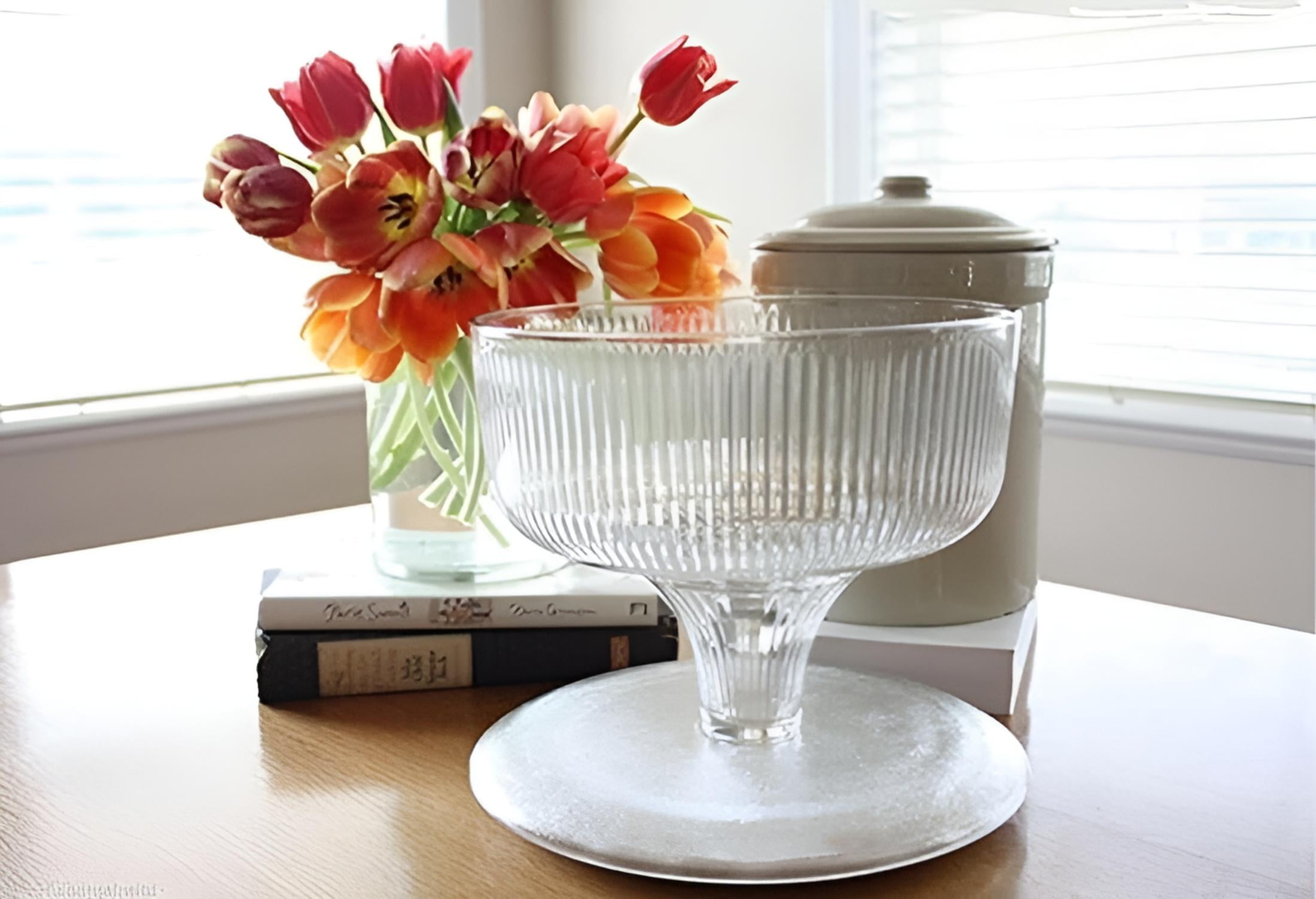 Anchor Hocking ケーキスタンド S L 2点セット Anchor Hocking Canton Glass Cake Stand Set with Pedestal