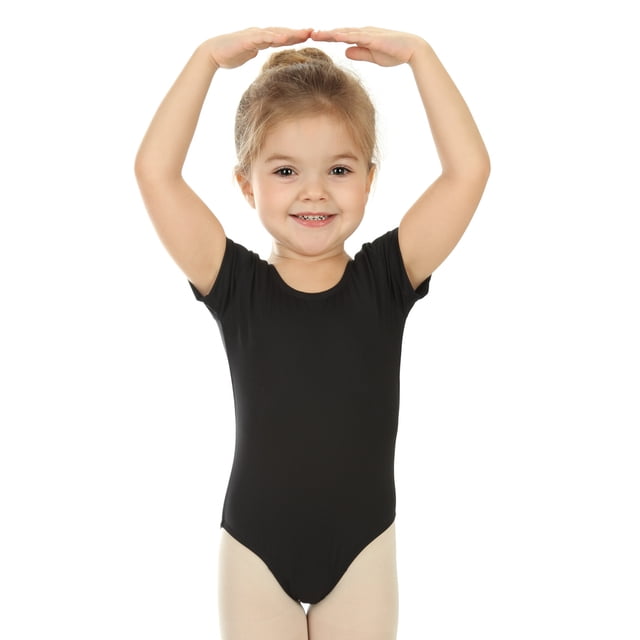 Elowel Justaucorps à Manches Courtes pour Filles Team Basics Noir Taille-8-10