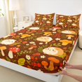thumbnail image 4 of Homewish Vintage Botanical Mushroom Bed Sheets,Kawaii Guinea Pig Animals Full Size Sheets,4 Pieces,1 Flat Sheet, 1 Fitted Sheet and 2 Pillowcases, 4 of 6