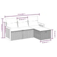 thumbnail image 2 of vidaXL Garden Sofa Set Gray PE Rattan 4 Piece Set Modular, 2 of 4