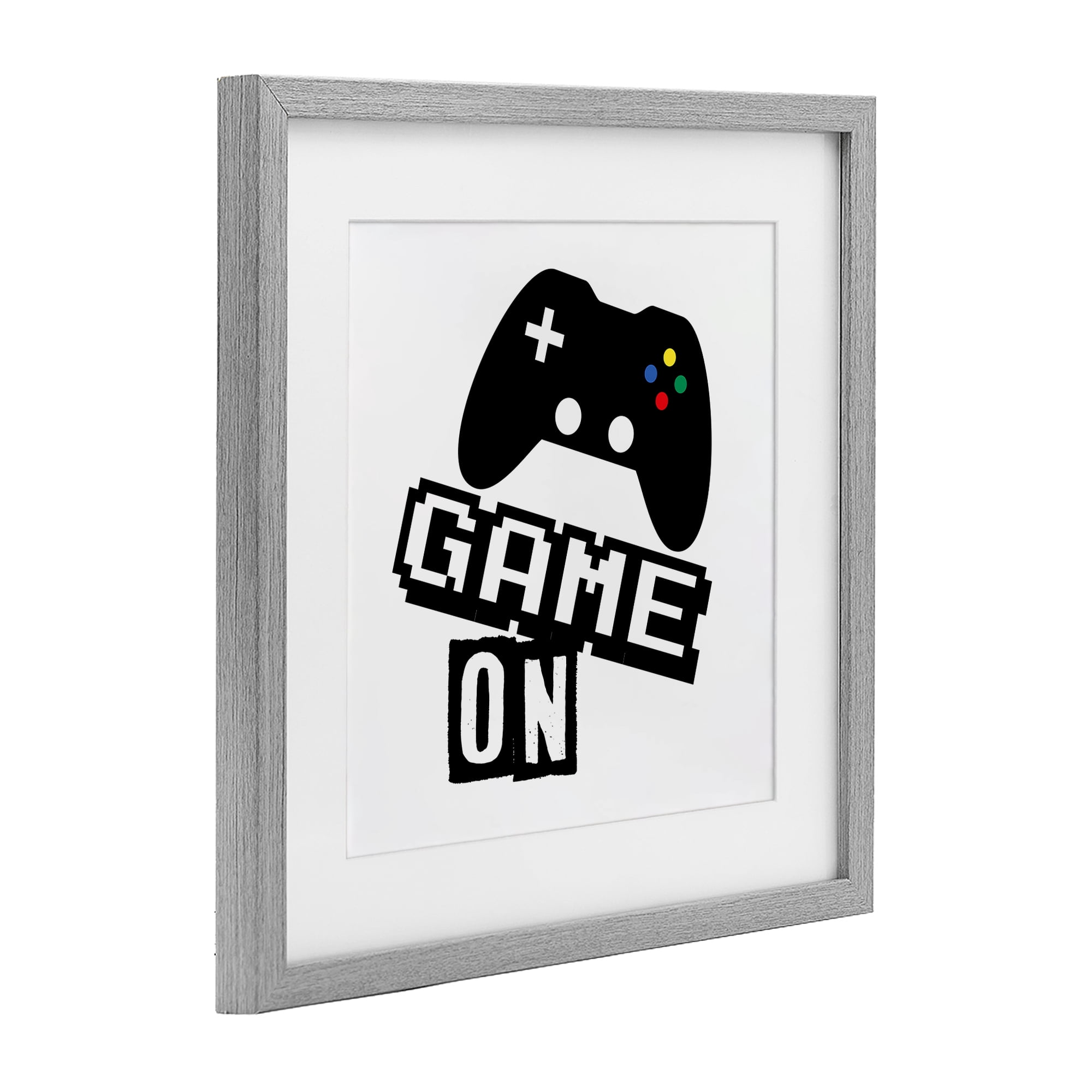 Stupell Industries Playful Game On Gray Framed Print Under Glass, design by Marcus Prime