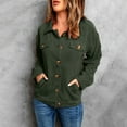 thumbnail image 2 of Herrnalise Women's Corduroy Button Down Shirts Casual Long Sleeve Oversized Jacket Shacket Coat with 4 Pockets Green,S, 2 of 9