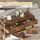 thumbnail image 4 of Consola mesa con cajones y 3 niveles almacenamiento estantes - sofa mesa para sala de estar, entrada, behind couch, hallway, foyer, dormitorio, kitchen (rustic brown), 4 of 7