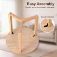 thumbnail image 6 of ELLEGNT 1 PCS Rubber Wood Round Side Table – Triangular Support End Table for Bedroom, Living Room, or Small Space Natural, 6 of 9