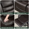 thumbnail image 2 of Manual Rocker Recliner Chair Leather Rocking Recliner Chairs for Small Spaces, Living Room Lounge Glider Recliners, Brown, 2 of 7