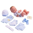 thumbnail image 3 of 8 piece Layette Baby Doll Gift Set | JC Toys - La Newborn Nursery | 14" Life-Like Smiling Doll w/ Accessories | Blue | Ages 2+, 3 of 5