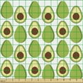 thumbnail image 2 of Ambesonne Avocado Fabric by the Yard Upholstery, Symmetric Halves Food Art, 1 Yard, Green Brown and Pale Yellow, 2 of 5