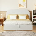 thumbnail image 4 of Harper & Bright Designs Teddy Fleece Full Size Upholstered Platform Bed with Hydraulic Storage System, Grounded Bed with Thick Fabric, White, 4 of 14