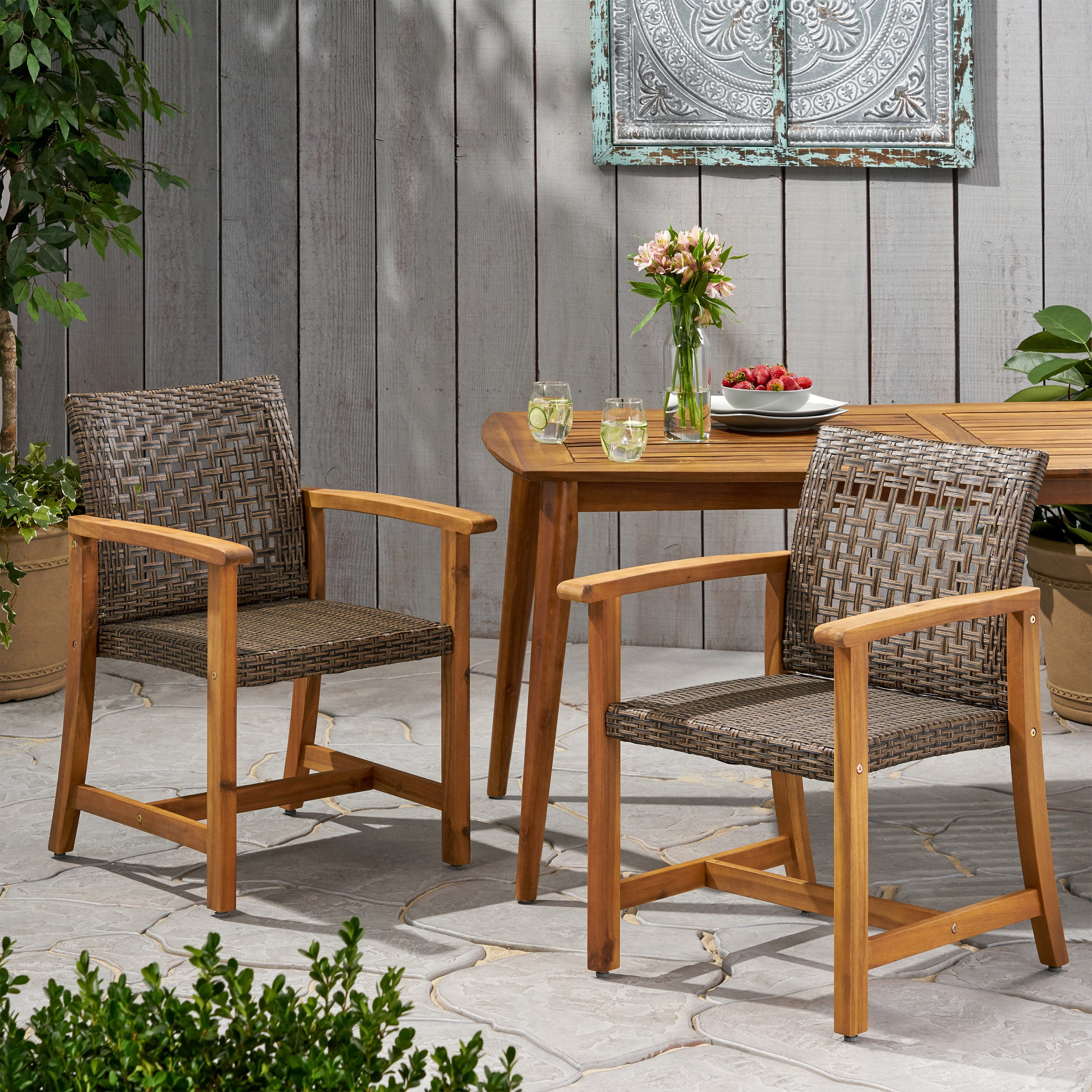 MAYEERTY Patio Armchair Set of 2 - Outdoor Dining Chairs for Patio/Backyard