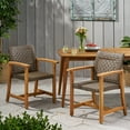 thumbnail image 5 of LiviNest Outdoor Dining Chair Set of 2: 400lb Capacity & Armrests - 10-Year Durable Acacia Wood & Wicker for Patio Garden & Balcony - Brown All-Weather Comfort, 5 of 6