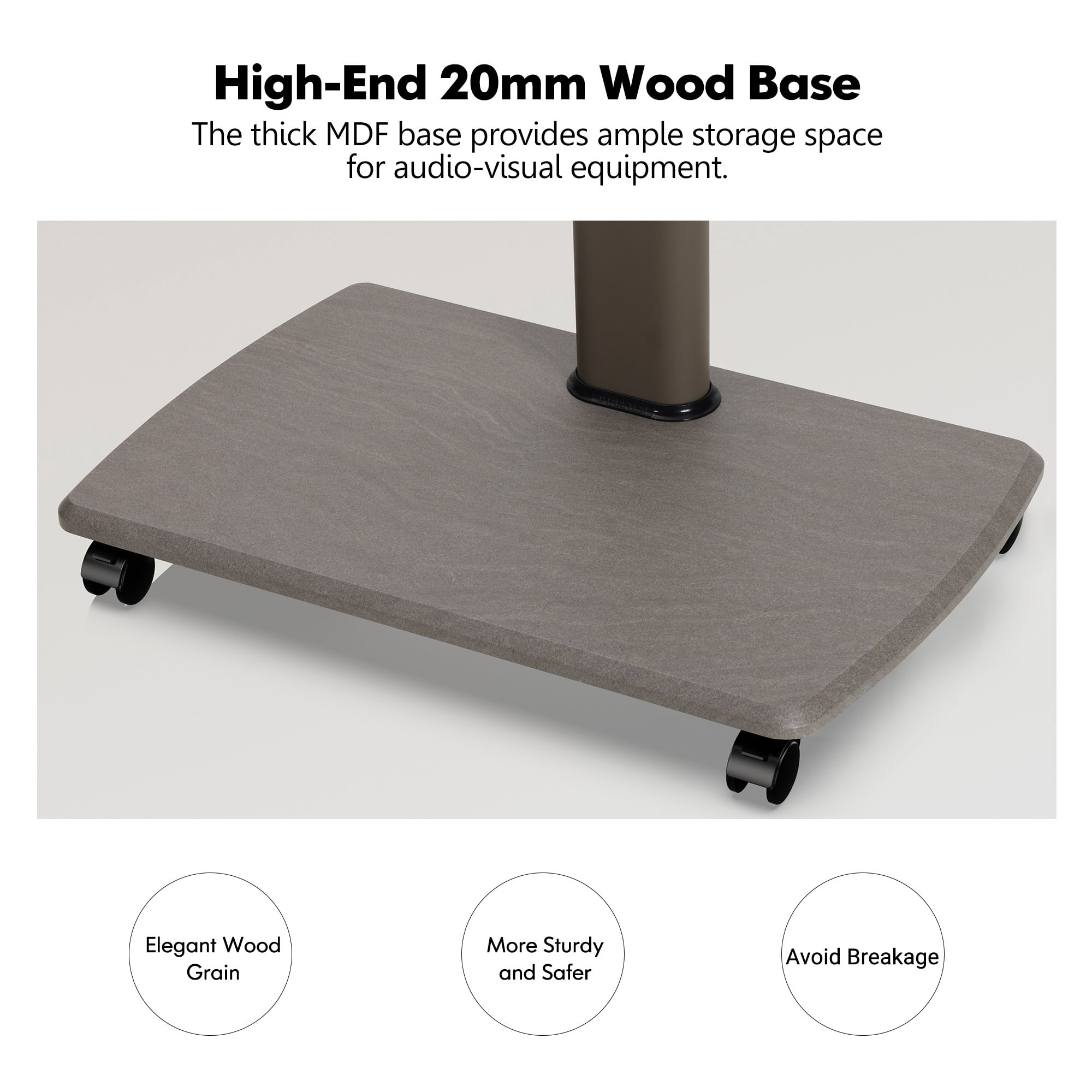 FITUEYES Rolling TV Floor Stand for 32 - 70 Inch TVs,Morandi Gray