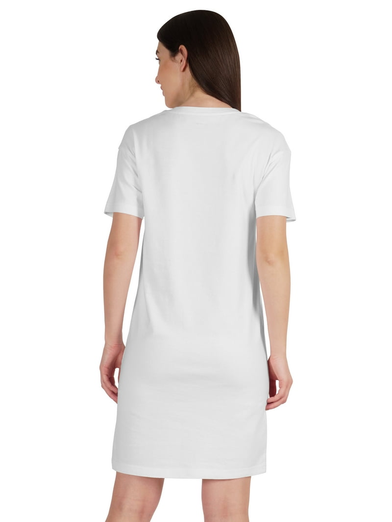 Inkmeso Womens Plain Shift Dress Short Sleeve Regular Fit Cotton Jersey Tshirt Dress, Women's, Size: Small, White Inkmeso Womens Plain Shift Dress Short Sleeve Regular Fit Cotton Jersey Tshirt Dress, Women's, Size: Small, White