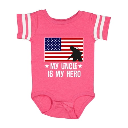 

Inktastic Military Uncle is My Hero US Flag Gift Baby Boy or Baby Girl Bodysuit