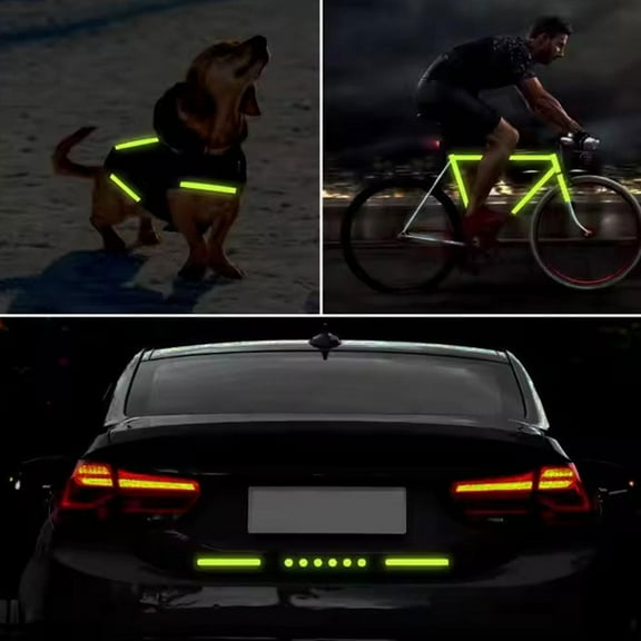 QHUDLV 8M Reflective Tape Fluorescent Bike Bicycle Car Safety Reflective Stickers