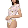 thumbnail image 2 of Haiem Queen For Rabbit Women's Crew Neck Short Sleeve Bodysuit Tops Stretchy Slim Basic-Small, 2 of 9