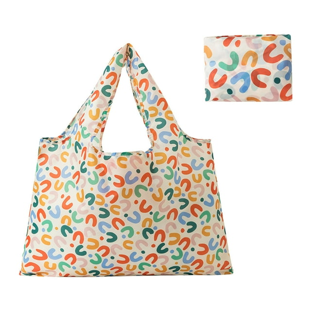 Fiudx Bolsa de Mano Plegable y Ligera, de Gran Capacidad, con Asas Reforzadas y Resistentes, Reutilizable, Ideal para Viajes y Compras, Accesorio Esencial para Mujer, Lavable, Compacta y Fácil de Gua