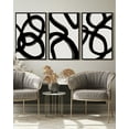 thumbnail image 2 of SHENIFY Black and Gray Abstract Wall Art 16x24in3pcs Black Framed Decor Duotone Minimal Dark Brush Stroke Prints Shapes Illustrations Modern Art Decorative Ready To Hang, 2 of 5