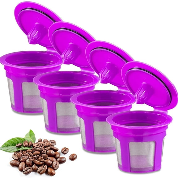 4 Pack Reusable K Cup Coffee Pods ,Compatible with Keurig Single Serve Coffee Maker 2.0 & 1.0