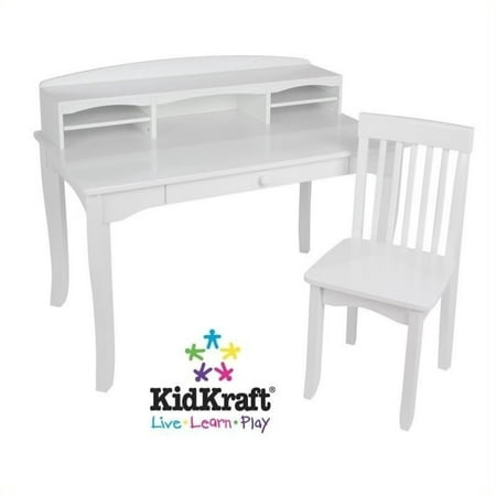 Pemberly Row Kids Desk With Hutch And Chair In White Walmart Com