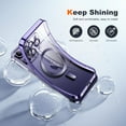thumbnail image 3 of Matallic Glossy Clear for iPhone 13 Case Compatible with MagSafe with Plating Full Camera Protection [Strong Magnetic Attraction] Slim Thin Phone Case Shockproof for Women Girls(6.1")-Purple, 3 of 13