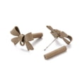 thumbnail image 2 of Alloy Stud Earring Findings with 925 Sterling Silver Pins and Loop Bowknot Tan 11x15x4mm Hole: 1.2mm Pin: 0.7mm, 2 of 2