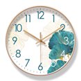 thumbnail image 1 of Reloj de pared con hojas de ginkgo, 30 x 30 cm, silencioso, de plástico que no hace tictac, 1 of 1