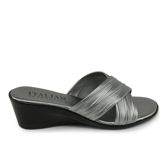 Italian Shoemakers Kenny Slide Sandals for Women, Steel, 7M