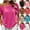 #01 Hot Pink, variant on Sheer Mesh Tops for Women One Shoulder Short Sleeve Blouses Summer Light Thin Beach Vacation Cover Up Tops,S,Black