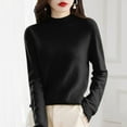 thumbnail image 7 of Gyexs V Neck Sweaters for Women Long Sleeve Crew Neck Travel Hiking Tee Wool Base Layer Sweater Pullover Tops Christmas Sweater, Black, Size M, 7 of 7